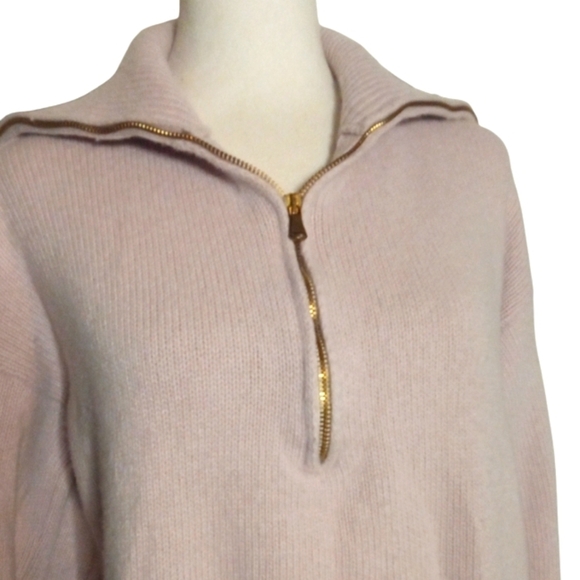 Bartolini Knit 1/4 Zip Wool Cashmere Blend Sweater in Lilac Size Small - Picture 4 of 10